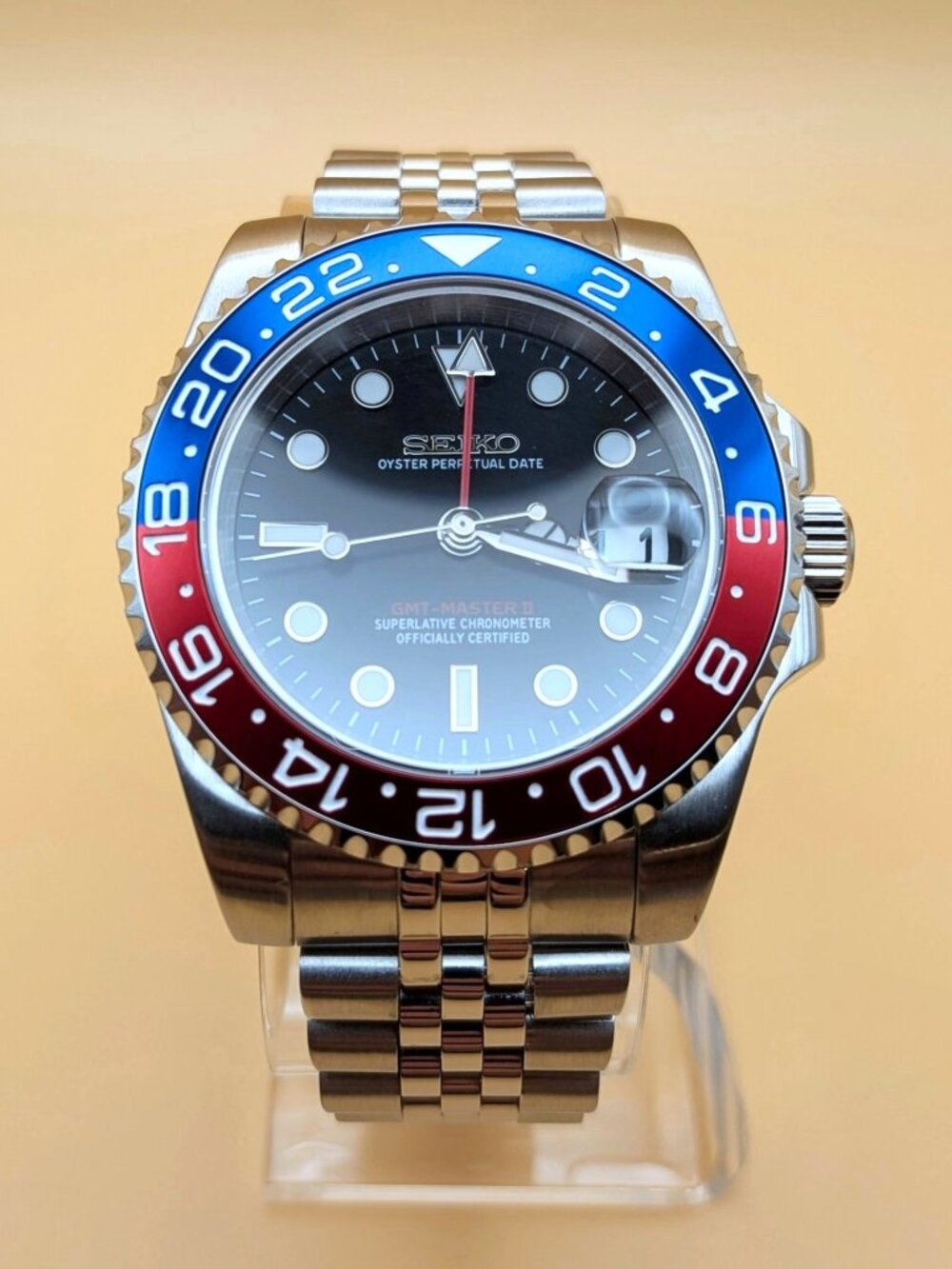 Seiko MOD | Pepsi Bezel | NH34A GMT automatic movement